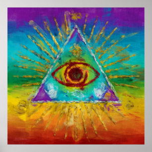 Pôster Todos Vendo Olhos De Deus - Arte abstrato