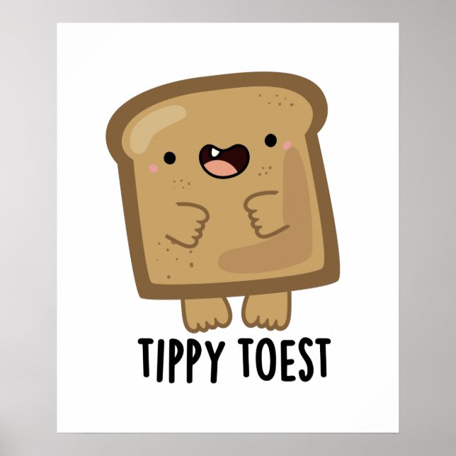 Poster Toest Engraçado Ditpy Toast Pun (Frente)