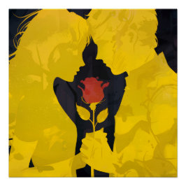 Pôster Together in Love- Romantic Love Illustration