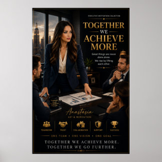 Poster Together We Achieve More – Teamwork Motivation Pos