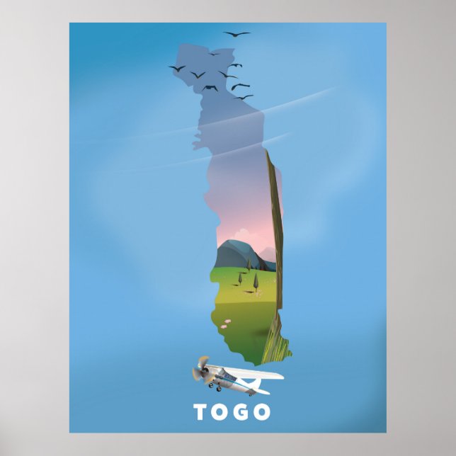 Poster Togo African map travel print (Frente)