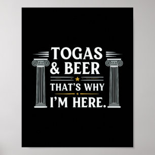 Poster Togo Engraçado e Cerveja Por Isso Eu 'm Aqui J