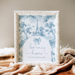 Poster Toile de jouy Arco quantos beijos chá de panela