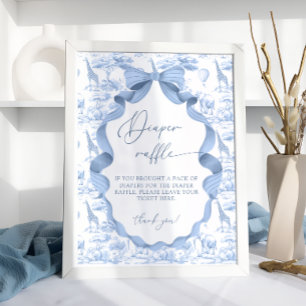 Poster Toile de Jouy Azul Animais da Savana Sorteio de Fr