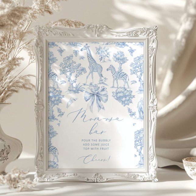 Poster Toile de Jouy Safari animais Momosa bar (Criador carregado)