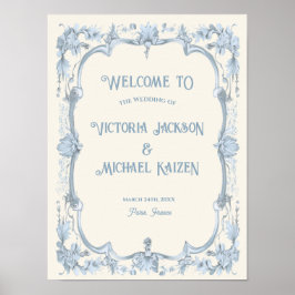 Poster Toile de jouy - Sinal de Boas-vindas do Casamento 