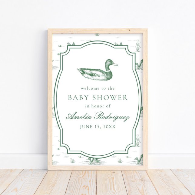 Poster Toile Mallard Duck Gender Neutral Baby Shower (Criador carregado)
