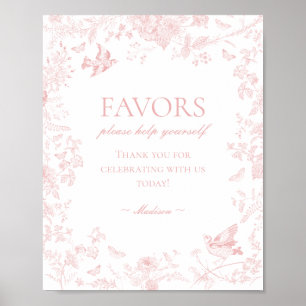 Poster Toile Rosa De Jouy Vintage - Sinal de Favor Floral