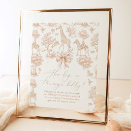 Poster Toile Safari, o tamanho do jogo de barriga de mamã