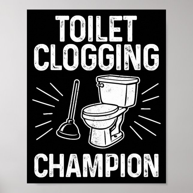 Poster Toilet Clogging Chamon Funny Graphic Toilet Cloggi (Frente)