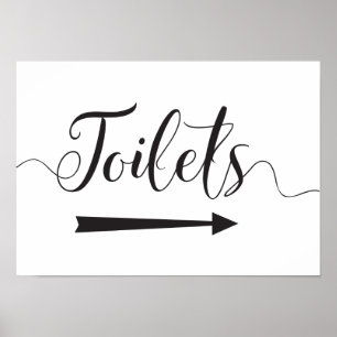Poster Toilets Sinal Direções de Seta para a Direita