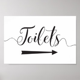 Poster Toilets Sinal Direções de Seta para a Direita