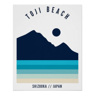 Pôster Toji Beach Shizuoka Japan Retro Vintage