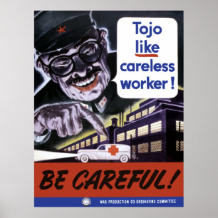 Pôster Tojo como trabalhadores descuidados