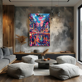 Pôster Tokio: Old Meets New - Colores Vibrantes