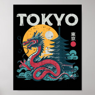 Poster Tokyo Dragon Vintage Asiática Mulheres Míticas Jap