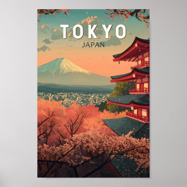 Poster Tokyo Japan Travel Art Vintage (Frente)