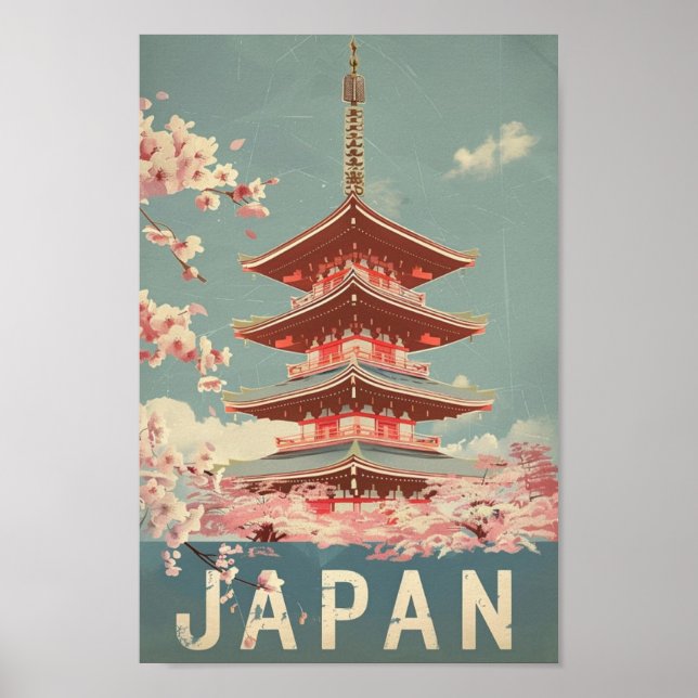 Poster Tokyo Japan Vintage Familiar Viagem place (Frente)