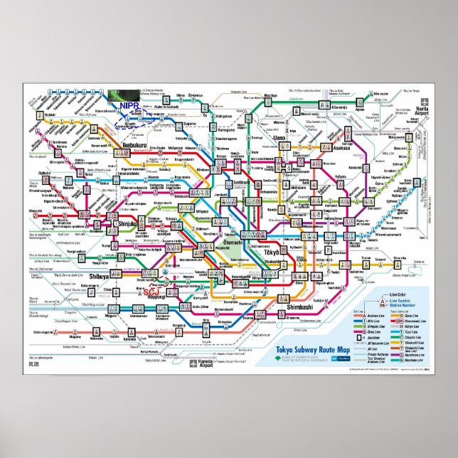 Poster Tokyo Subway Map (Ultra High-Res) Large (Frente)