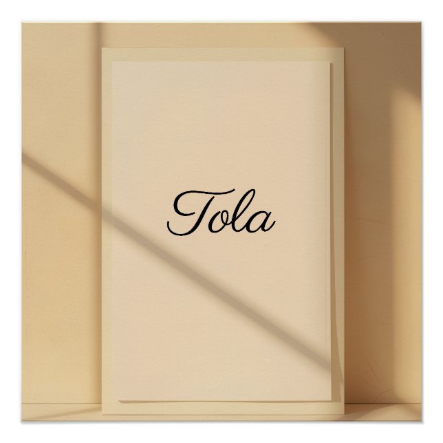 Pôster Tola Modern Name Poster – Personalized Wall Print (Frente)