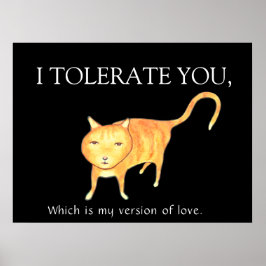 Poster Tolerant Apathetic Orange Cat