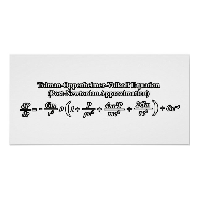 Pôster Tolman-Oppenheimer-Equação de Volkoff (Frente)