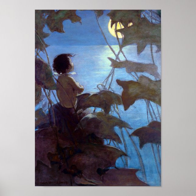 Poster Tom Assistindo a Lua, Jessie Willcox Smith (Frente)