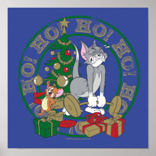 Poster Tom e Jerry Abrindo Presentes