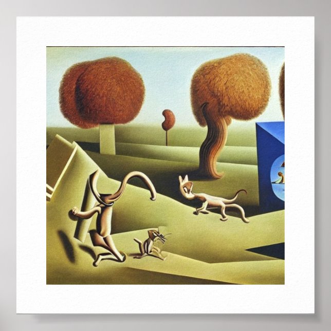 Poster Tom e Jerry abstrato Painting (Frente)