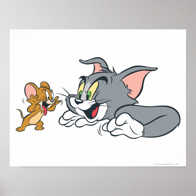 Poster Tom e Jerry Fazem Rostos (Frente)