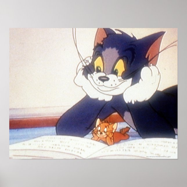 Pôster Tom e Jerry leram um livro (Frente)
