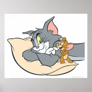 Pôster Tom e Jerry no Travesseiro