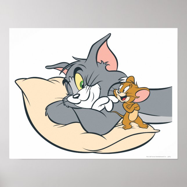 Pôster Tom e Jerry no Travesseiro (Frente)