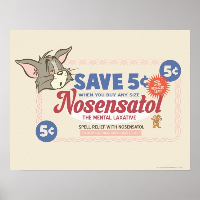 Pôster Tom E Jerry Nosensatol Coupon (Frente)