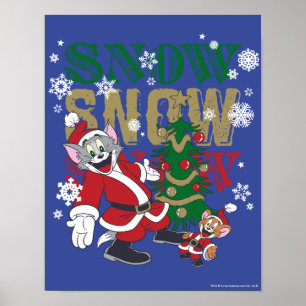 Poster Tom e Jerry Santas da Árvore