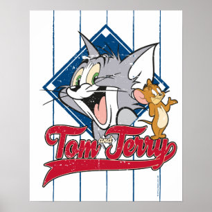 Pôster Tom e Jerry Tom e Jerry no diamante de basebol