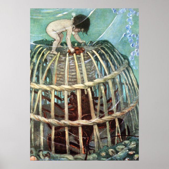 Pôster Tom e Lagosta por Jessie Willcox Smith (Frente)