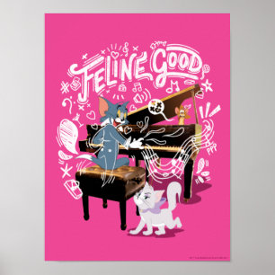 Poster Tom & Jerry Tocam Piano - Felino Bom