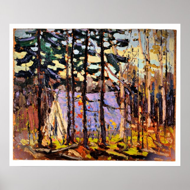 Poster Tom Thomson - Campo de Artista, Lago Canoe (Frente)