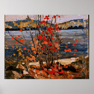 Poster Tom Thomson - Lago e Árvore Vermelha