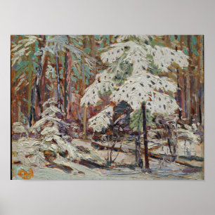 Poster Tom Thomson Landscape Painting Snow in the Woods