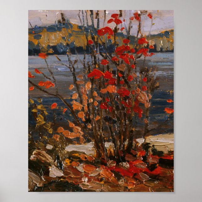 Poster Tom Thomson Painting Lake e Red Tree Ontario (Frente)