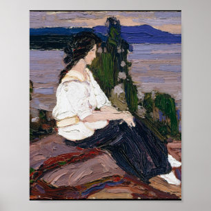 Poster Tom Thomson Painting Lovely Canadian Lady Figure
