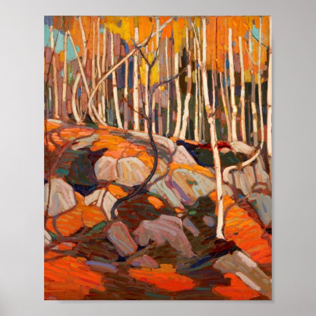 Poster Tom Thomson Pintando A Grove De Birch Ontario Land (Frente)