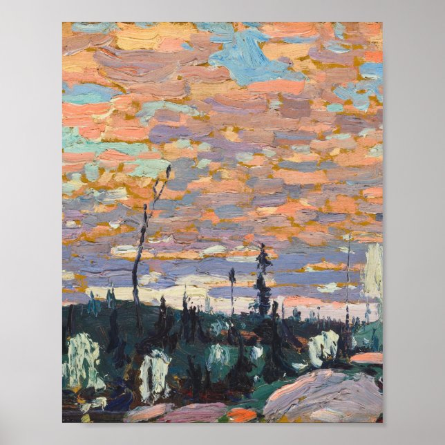 Poster Tom Thomson Pintando Cerejas Selvagens Ontario Lan (Frente)