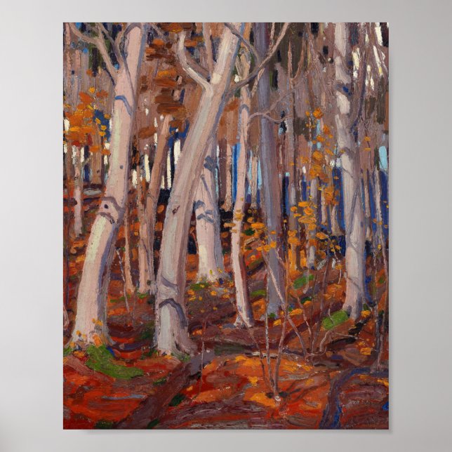 Poster Tom Thomson Pintura em Outubro - Paisagem Canadian (Frente)