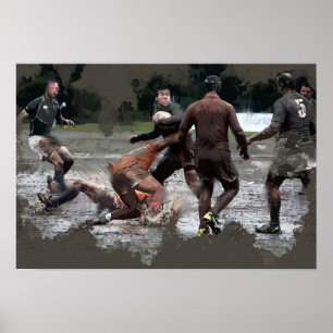 Pôster Toma as bolas de couro para jogar o rugby