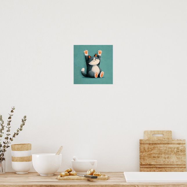 Poster Tomador de Soneca Profissional Gato Divertido Dorm (Cozinha)