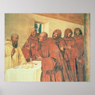 Poster Tomando o comunhão, da vida de St. Benedict (f