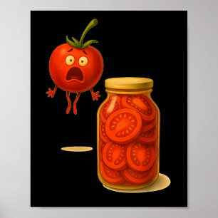 Poster Tomate Engraçado Surpreende Um Jar De Tomates Fati